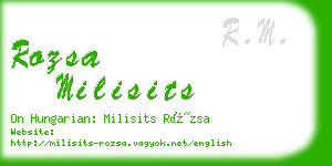 rozsa milisits business card